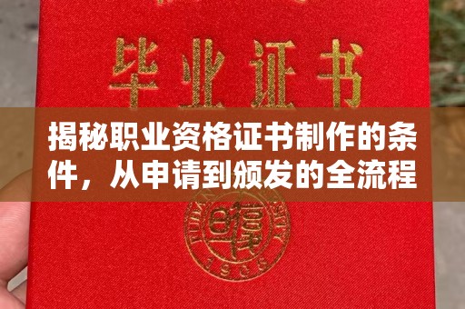 禄丰揭秘职业资格证书制作的条件，从申请到颁发的全流程解析